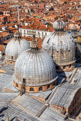 scenic view to roof of san marco cathedral in Venice
