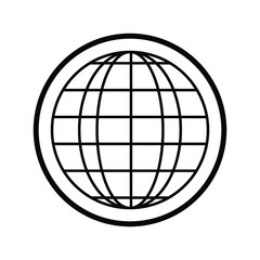 Planetary map globe icon. Vector earth symbol, globe globus pictogram, traveler wide geography symbol or eco-friendly space exploration icon.
