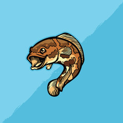 snake head fishing logo template