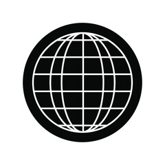 Planetary map globe icon. Vector earth symbol, globe globus pictogram, traveler wide geography symbol or eco-friendly space exploration icon.