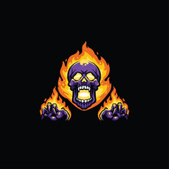 fire skull logo template