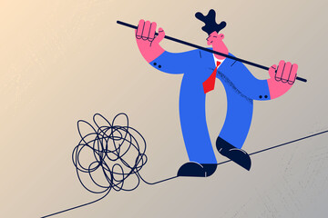Leadership skill n crisis and solving situation concept