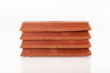 Stack of Chocolate bars on White Background