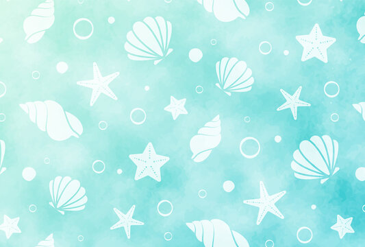 vector background with seashells for banners, cards, flyers, social media wallpapers, etc.