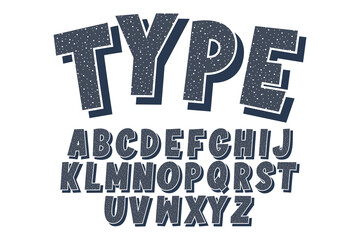 Vintage retro cartoon font. Set of retro alphabet