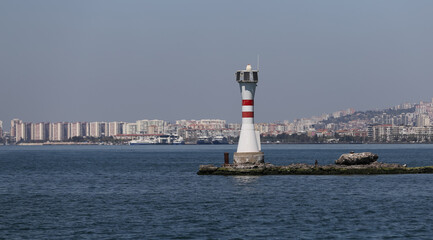 Lighthouse in Gulf of Izmir, Turkey