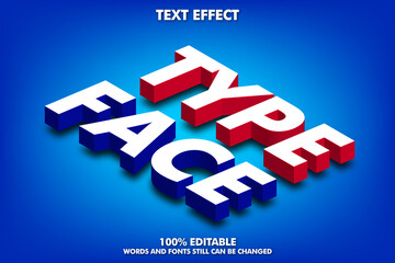 Isometric text effect. Editable 3D text effect. Modern youth style typography