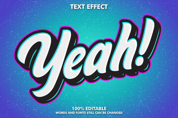 Yeah sticker. Editable modern text effect