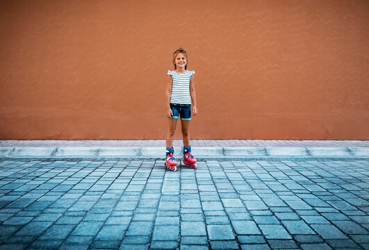 Little Girl Rollerblading
