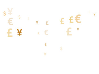 Euro dollar pound yen gold signs flying currency vector design. Payment pattern. Currency symbols