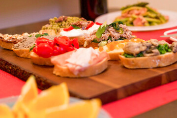 bruschetta with tomato and cheese