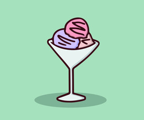 Three flavors of summer ice cream 