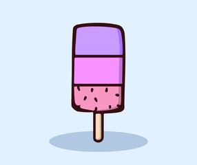 Illustration of 3 flavors of ice cream