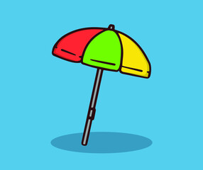 Obraz premium Colorful beach umbrellas in summer