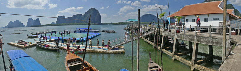 Koh Panyee is an Island Village with a famous floating soccer field, in Thailand