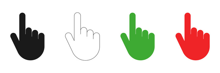 Computer mouse cursor pointer icons set. Hand cursor icons set. Web design.