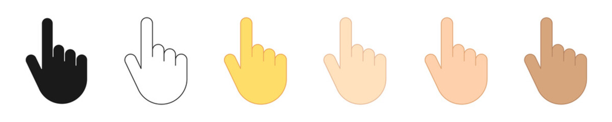 Computer mouse cursor pointer icons set. Hand cursor icons set. Web design.