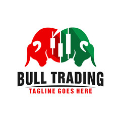 two bull heads logo trading business