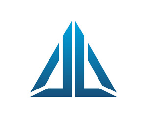 LL letter triangle logo template 1