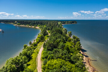 A natural park surrounded by the waters of the Ob and Berdi rivers. Berdsk, Western Siberia of Russia