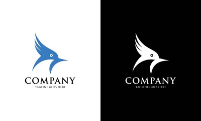 head parrot logo simple creative bird logo emblem logo blue vecktor