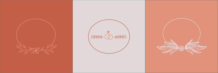 blooming round floral frame