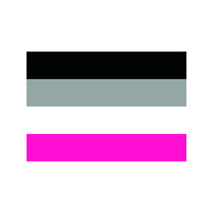sexual orientation ginesexuality flag on white background