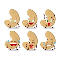 Cartoon character of cashew nuts with smile expression