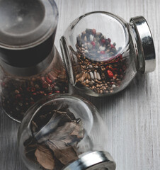 Food ingredients pepper and leaf