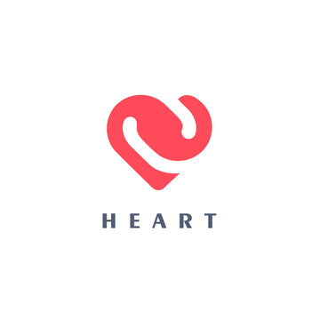 Red heart - vector logo template. Design element. Medicine and health care concept. Charity and philanthropy.  