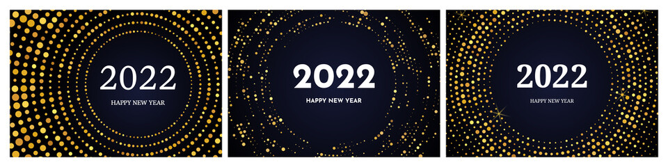 2022 Happy New Year of gold glitter pattern