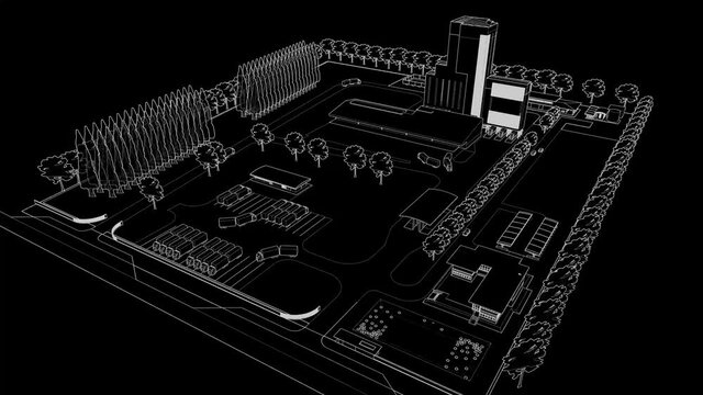 3D animation of industrial building