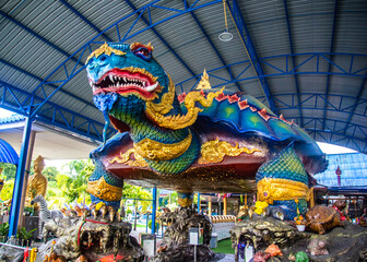 Fototapeta premium Wat Nong Chap Tao, turtle and dragon temple in Pattaya, Chonburi, Thailand