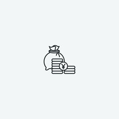 Money bag vector icon illustration sign
