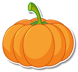 Pumpkin sticker on white background