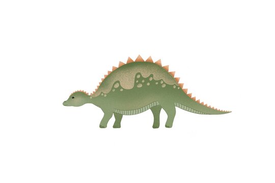 Children's illustration of a dinosaur. stegosaurus icon