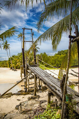 Wooden bridge at Bang Bao beach in Koh Kood island, Trat, Thailand
