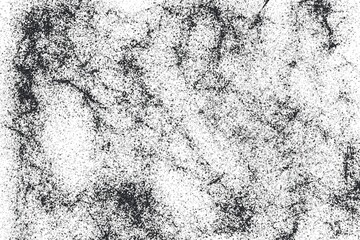 Grunge black and white pattern. Monochrome particles abstract texture. Background of cracks, scuffs, chips, stains, ink spots, lines. Dark design background surface..