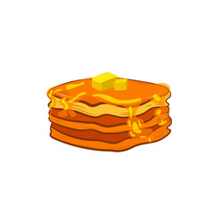 Vector pancakes, cartoon illutration, buttermilk pancakes, sweet pancake isolated on white background, dessert illustration.
