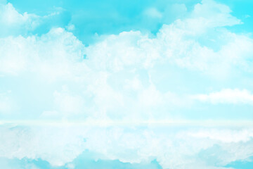 Obraz na płótnie Canvas 空に浮かぶ雲と水に映る雲