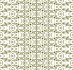 Seamless traditional Japanese ornament Kumiko.Golden color lines.