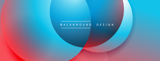 Gradient circles with shadows. Vector techno abstract background. Modern overlapping forms wallpaper background, design template