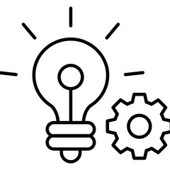 Gear with light bulb, icon of idea generation