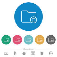 Delete directory flat round icons