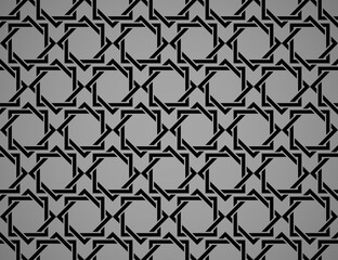 Naklejka premium The geometric pattern with lines. Seamless vector background. Black and gray texture. Graphic modern pattern. Simple lattice graphic design