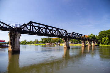 Bridge of the river kwai in Kanchanaburi, Thailand