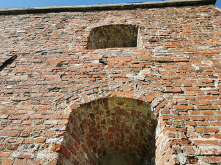 Panzerlaks bastion with loopholes, built in the 16th century, in the city of Vyborg on a clear...