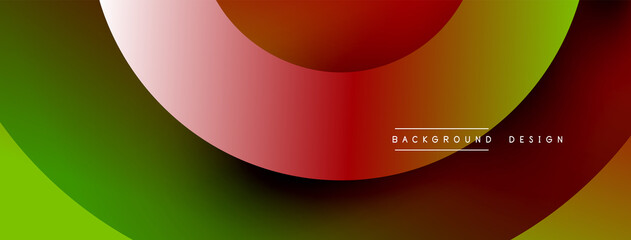Abstract overlapping lines and circles geometric background with gradient colors