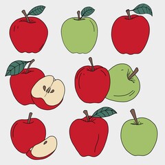 Doodle freehand sketch drawing of apple fruit.