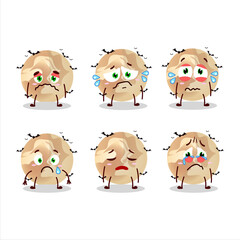 Halloween moon cartoon character with sad expression